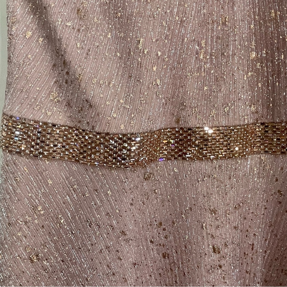 BETSY and Adam Metallic Pink and Gold Formal Prom Gown Dress *has pockets* - Picture 11 of 16